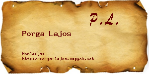 Porga Lajos névjegykártya
